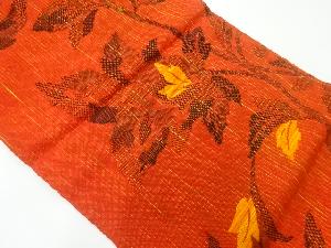 アンティーク　花唐草模様織出し全通袋帯